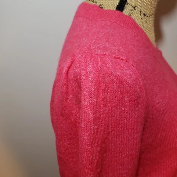 Loft Crewneck Knit Long Sleeve Barbie Pink Sweater - Picture 3 of 7